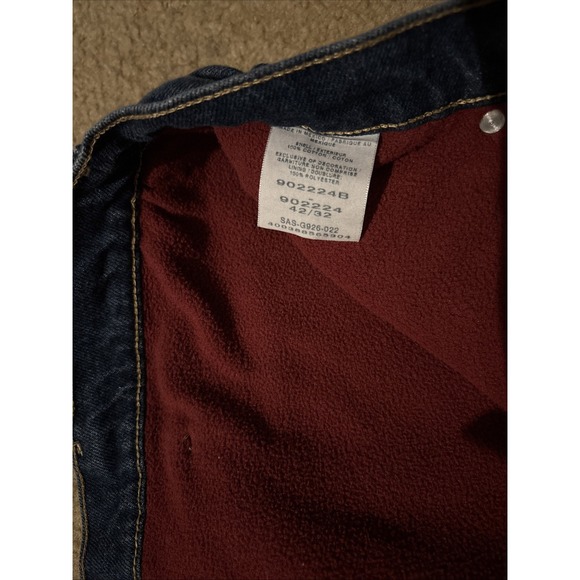 Cabela's Jeans Men's Sz 42/32 VTG Flannel Lined‎ Dark Wash 100% Cotton Normcore - Picture 5 of 7